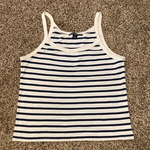 Ralph Lauren Sport White and Navy Striped Tank Top